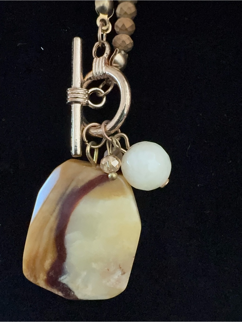 Boho Jasper Stone Toggle Pendant Necklace - Picture 5 of 5
